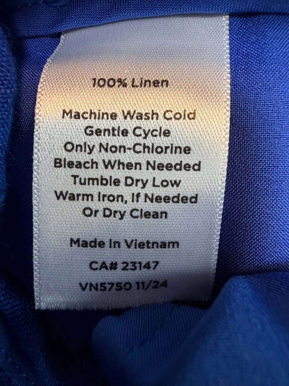 TALBOTS Southampton Linen Straight Leg Trouser Pants Royal Blue 4 - Picture 12 of 12